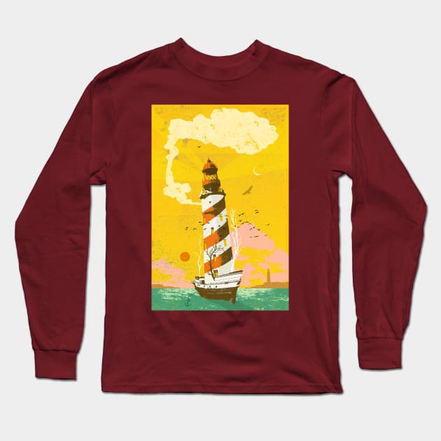 LIGHTHOUSE SHIP Long Sleeve T-Shirt by Showdeer